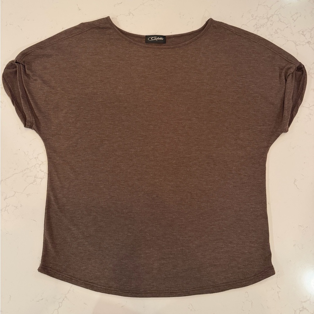 Chaps Brown Short Sleeve Women's Top